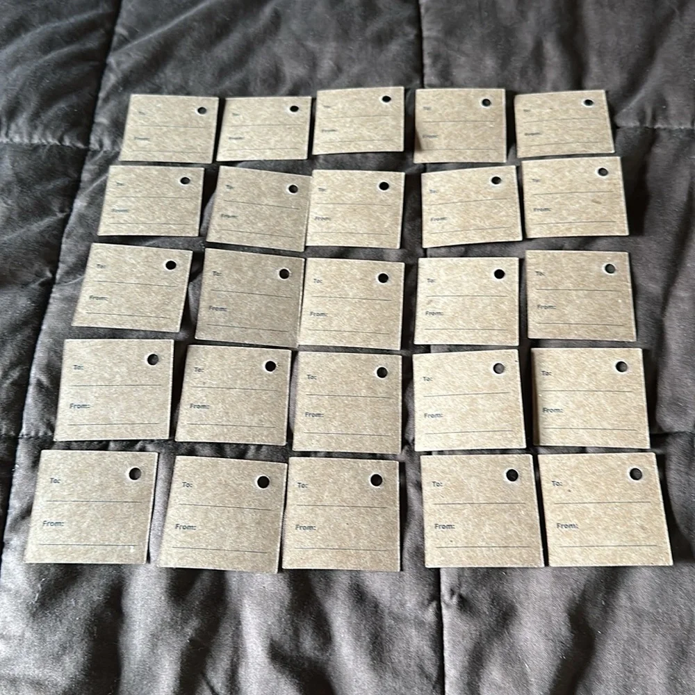 Bath & Body Works Small Cardboard Gingham Gift Tags